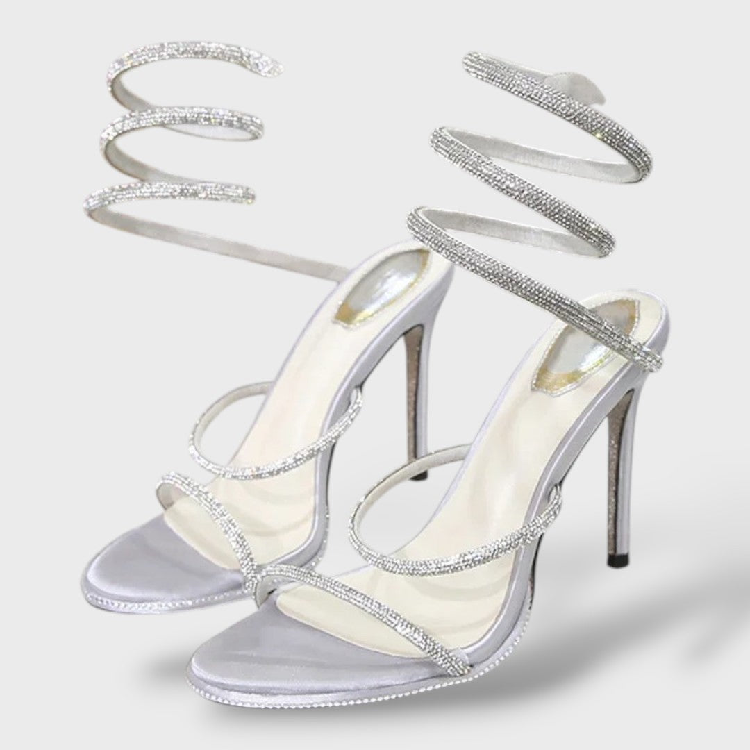 Kristall High Heels mit Knöchelriemen