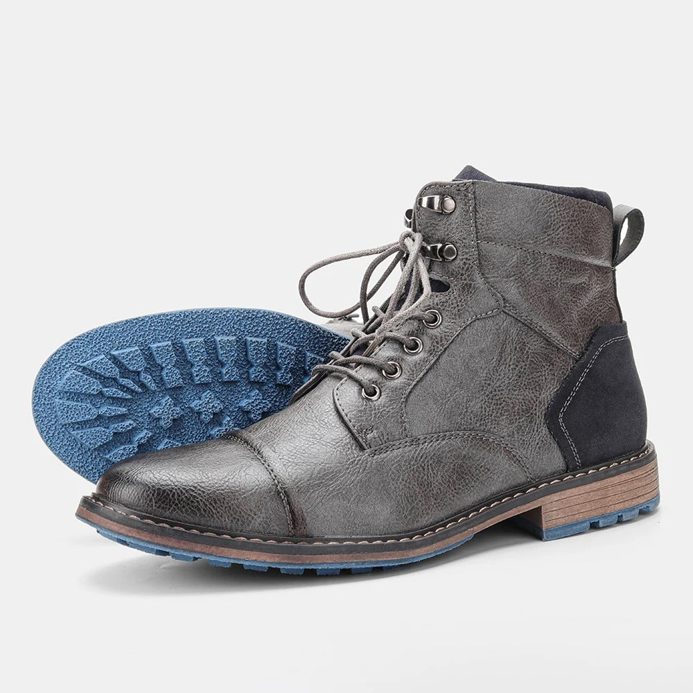 Herren Leder Ankle Boots Robust