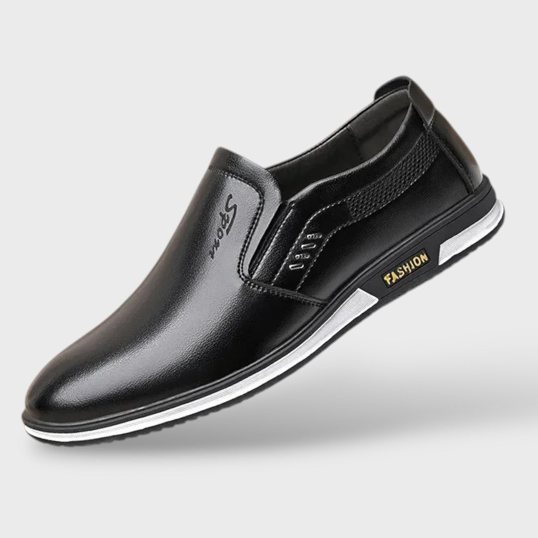 Herren Slip-On Loafer in Beige, Glattleder-Optik, Draufsicht