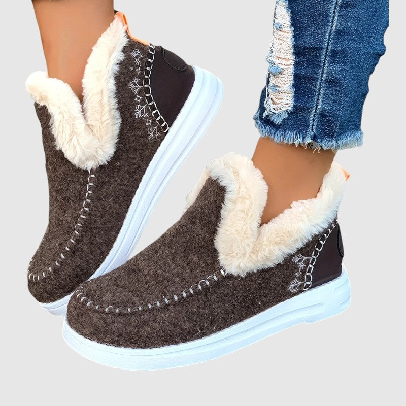 Damen Gefütterte Winter Ankle Boots