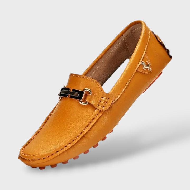 Herren Loafer braun, Slip-on, Ziernähte sichtbar, Seitenansicht