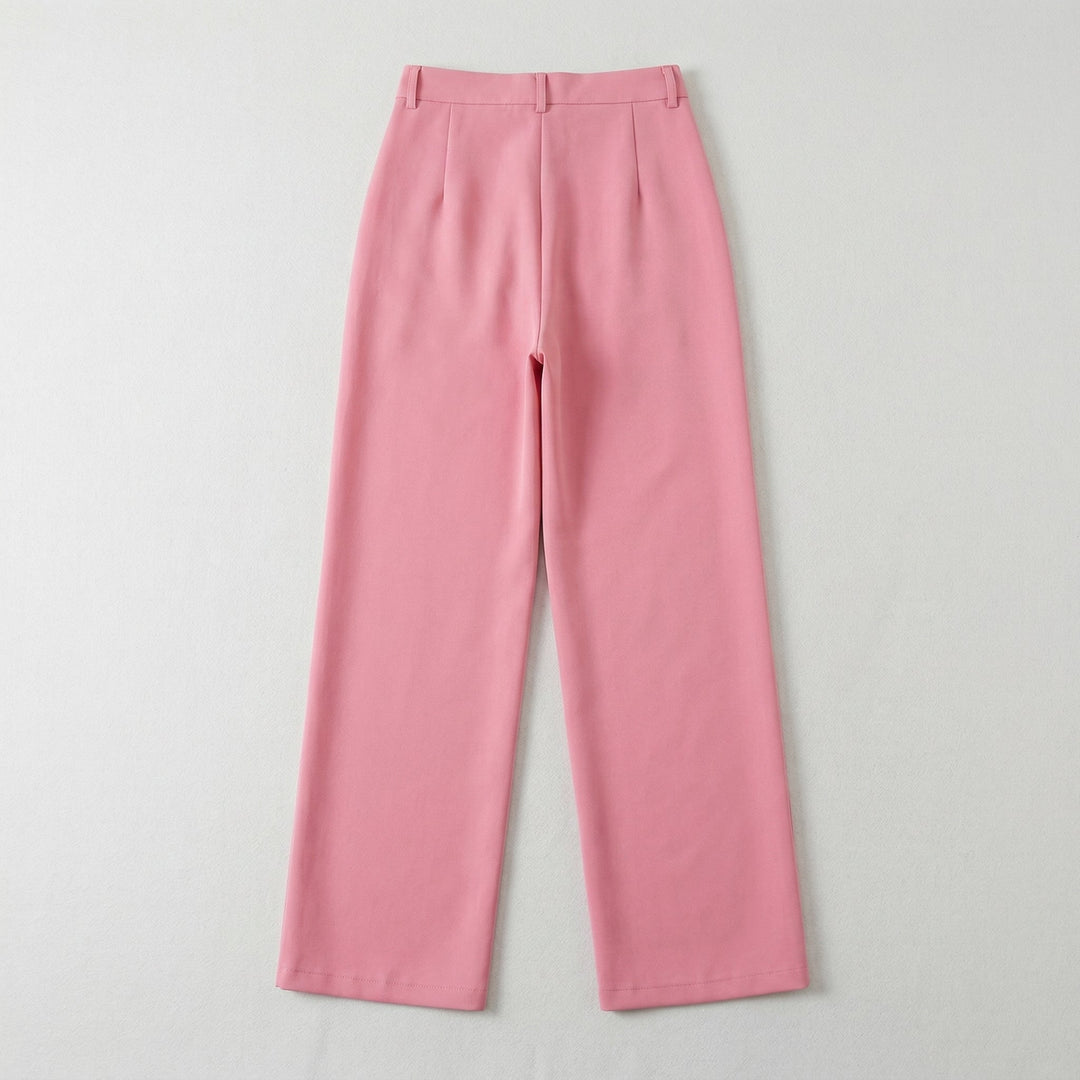 Palazzohose Rosa, Flat-Lay mit Bügelfalte und Gürtelschlaufen