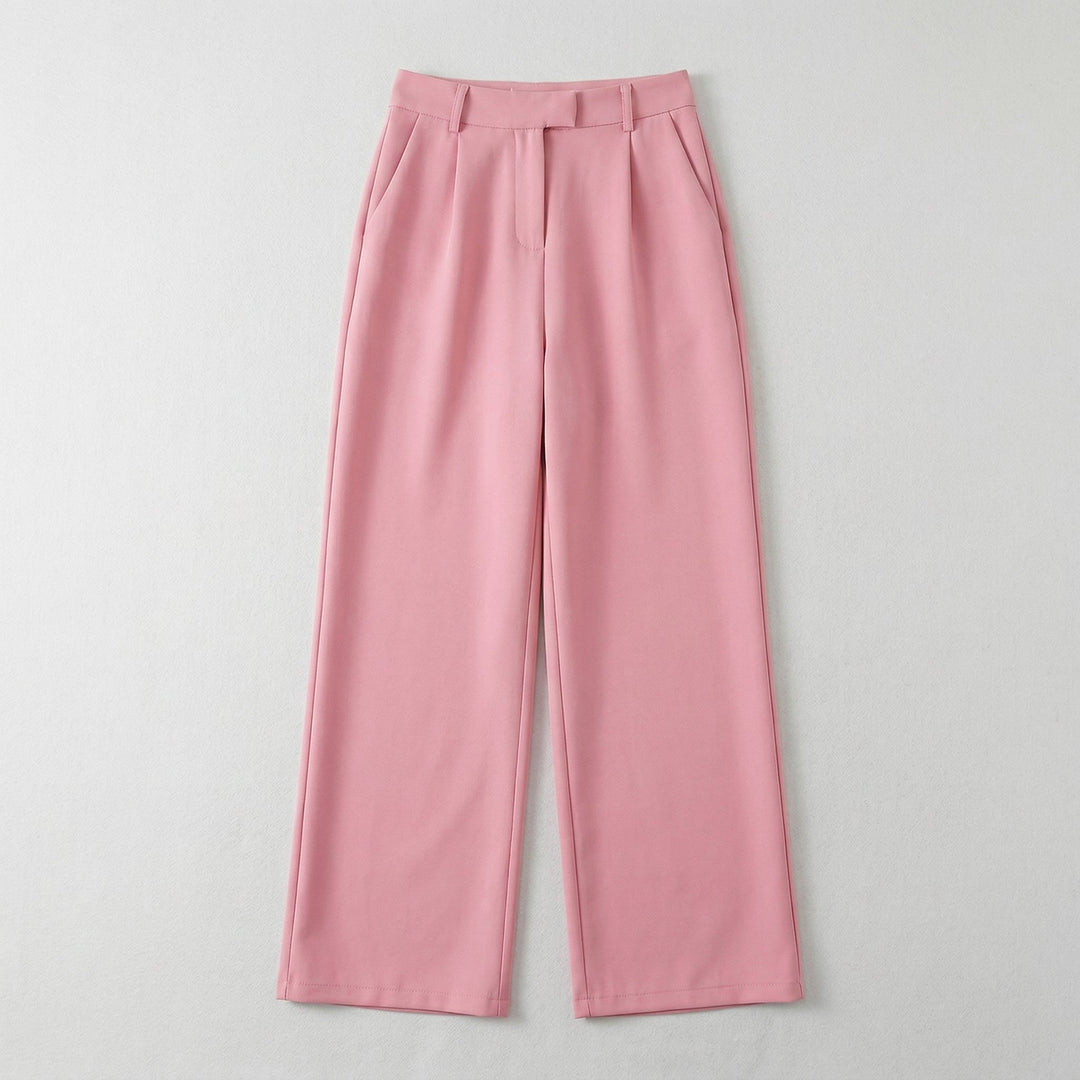 Palazzohose Rosa, Flat-Lay mit sichtbaren Seitentaschen