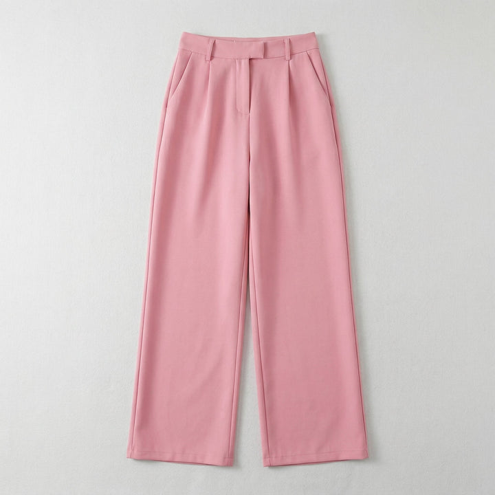 Palazzohose Rosa, Flat-Lay mit sichtbaren Seitentaschen