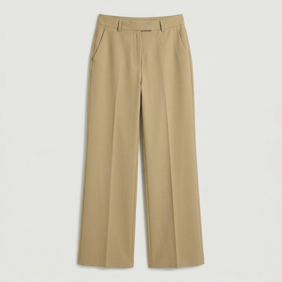 Damen Palazzohose mit Bügelfalte und hoher Taille – weites Bein
