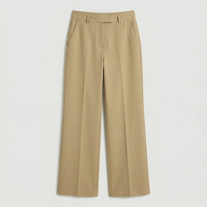 Damen Palazzohose mit Bügelfalte und hoher Taille – weites Bein