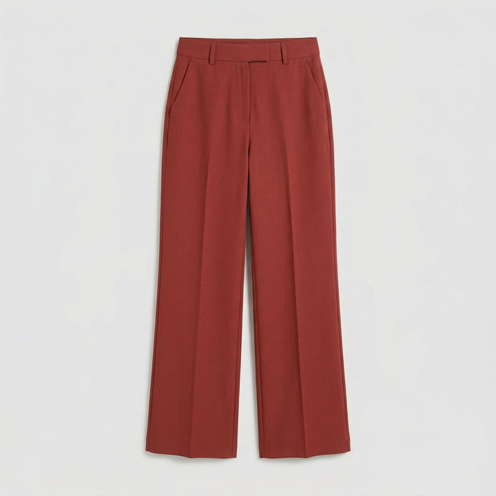 Damen Palazzohose mit Bügelfalte und hoher Taille – weites Bein