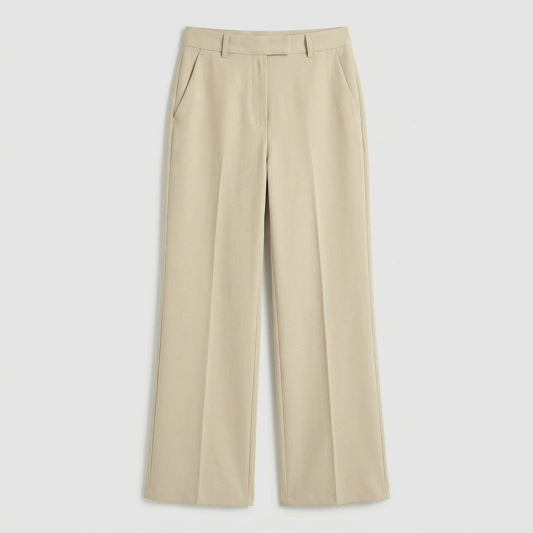 Damen Palazzohose mit Bügelfalte und hoher Taille – weites Bein