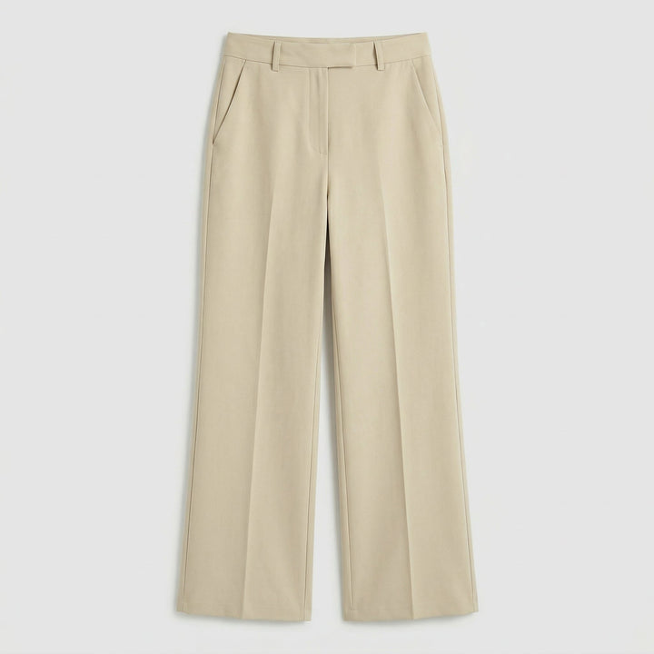 Damen Palazzohose mit Bügelfalte und hoher Taille – weites Bein