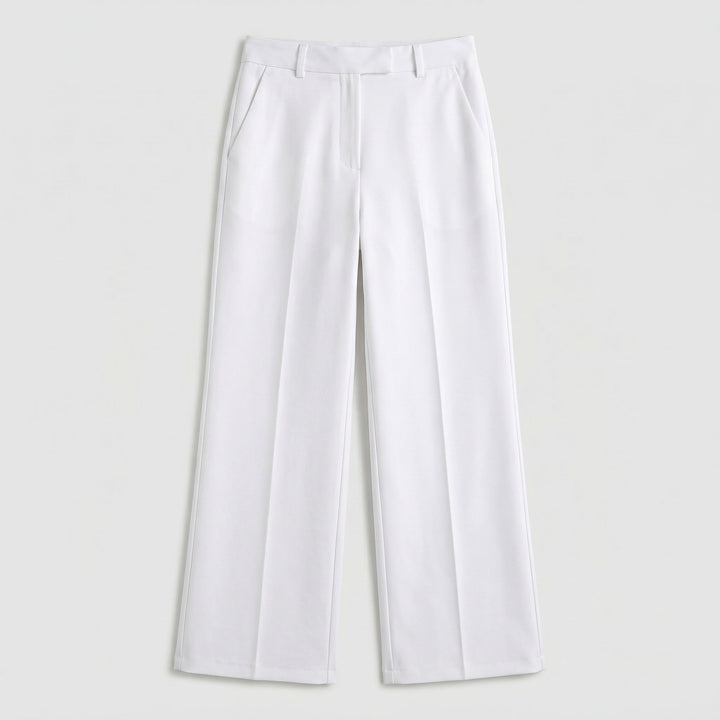Damen Palazzohose mit Bügelfalte und hoher Taille – weites Bein